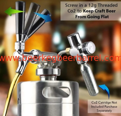 Por mayor 304 de acero inoxidable de uso doméstico Bar de retiro 2L de borracheras de cerveza de pared única Mini Growler